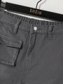 SHEIN Tween Boy's Flap Pocket Denim Pants
