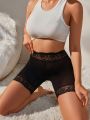 Elastic Mesh & Lace Material Women'S Bodycon Safety Shorts