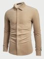 Manfinity Homme Men's Loose Solid Color Casual Long Sleeve Shirt