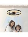 Surnie Modern Flush Mount Ceiling Fan with Lights,Indoor Dimmable Low Profile Ceiling Fans with Remote Control,Smart 3 Light Color Change and 6 Speeds for Bedroom Living Room Kitchen (Black)