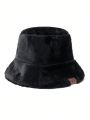 Morgan Mondays Co Plush Black Fisherman Hat