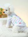 1pc Pet Clothes - Number Polo Design & Multicolor Pet Shirt For Dogs And Cats
