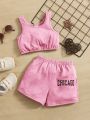 SHEIN Baby Casual Vest And Shorts Set