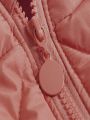 Teenage Girls' Zipper Closure Hooded Jacket With Decorative Seams