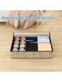 2 Pack Clothes Organizer with Sock Organizer, Clothing Organizers And Storage, Window with Transparency, Two-way Zipper Can be Used as Under Bed Storage Containers Underwear Organizer, Black