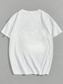 Teenage Girls' Casual Short Sleeve T-shirt With Slogan & Heart Print