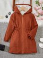 SHEIN Kids Nujoom Girls' (big) Hooded Fleece Coat