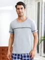 Men'S Leisurewear Top With Exposed Stitching