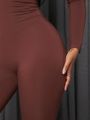 SHEIN Slayr Solid Color Long Sleeve Bodysuit