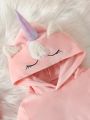 SHEIN Baby Girls' Unicorn Embroidery Cute Homewear Pajamas
