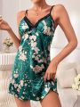 Women's Floral Printed Spaghetti Strap Nightgown