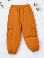SHEIN Toddler Boys' Casual Academy Style All-Match Cargo Pants