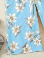 Toddler Girl Floral Print Frill Shirred Cami Jumpsuit