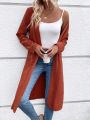 SHEIN LUNE Solid Open Front Coat