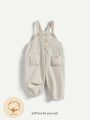 Cozy Cub Infant Girls' Decorative Patch Buckle Strap Pocket Casual Long Pants
