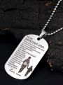 1pc Unique Stainless Steel Silver Pendant Necklace Parent-Child Bonding Gift Mom to Son