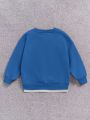 SHEIN Young Boy Letter Patched Pocket Front 2 In 1 Thermal Lined Sweatshirt