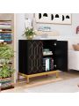 Gold Line Storage Cabinet with Metal Handle for Living Room Bedroom