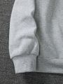 Men's Letter Printed Warm Fleece Lined Crewneck Sweatshirt
