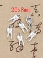 30Pcs Charms Zombie Tooth Teeth Molar  Silver Color Pendants Antique Making Handmade Crafts DIY Jewelry