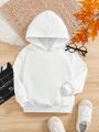 Young Boy Solid Thermal Lined Hoodie
