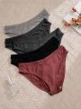 Solid Color Comfortable Triangle Panties With Ruched Detail