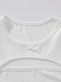 Teen Girls' Solid Color Hollow Out Tank Top