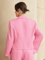SHEIN BIZwear Women's Plus Size Peak Lapel Suit Jacket