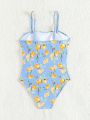 Big Girls' One-Piece Swimsuit With Fruit Print