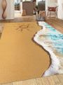 1pc Tropical Minimalist Style Soft Carpet For Home Decoration, Balcony, Outdoor, Beach And Ocean Starfish Print For Living Room, Sofa, Table, Bathroom And Bedroom
