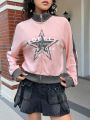 SHEIN Qutie Women's Star Pattern Stand Collar Jacket