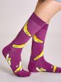 1pair Banana Pattern Socks