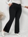 SHEIN LUNE Plus Size Solid Color Flare Pants