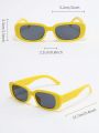 1pc Men's Square Plastic Frame Decorative Fashion Sunglasses