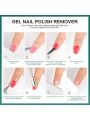 Morovan Gel Nail Polish Remover Kit 2 Pack - 5ml 0.5fl.oz Gel Remover for Nails Set Quick Easy Remove Soak-Off Gel Polish Remover Cuticle Pusher Peeler Cuticle