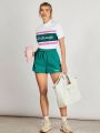 SHEIN VARSITIE Sports GOLF Basic Belted  With SHORT PANT