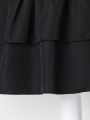 SHEIN Kids SUNSHNE Young Girls' Elastic Waist Bowknot Decor A-Line Skirt