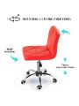 Armless Desk Chair, Low Back 360 Degree Swivel Office Chair, Height Adjustable Executive Conference Task Chair with Rolling Wheels and Diamond Pattern, for Home Computer Barber