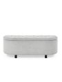 Set of 2,Grey Linen Storage Ottoman with Plastic Legs and Modern Yellow Linen Storage Ottoman with Rubber Wood Legs,Entryway Bench Upholstered Padded with Storage for Living Room Bedroom