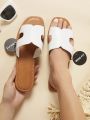 Plus Size Flat Slippers Suitable For Daily Commute In Summer
