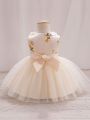 Flower Decoration Puffy Tulle Dress