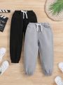 SHEIN Young Boy Casual Fashionable Water Washed All-Cotton Comfortable Denim Pants 2pcs/Set Outfit