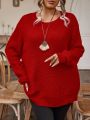 Plus Size Solid Color Oversized Pullover Sweater