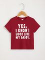 SHEIN Kids EVRYDAY Young Boy's Casual Slogan Printed T-Shirt
