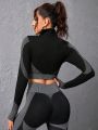 SHEIN Yoga Basic Women's Short Black Sports Jacket