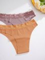 5pcs/Set Ladies' Patchwork Lace Triangle Panties