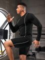 Fitness Men'S Long Sleeve T-Shirt & Shorts Sports Set