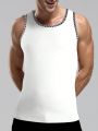 Men'S Letter Printed Base Layer Vest Tops For All Seasons