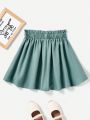 SHEIN Kids EVRYDAY Tween Girl's Elastic Waistband Romantic Bow Decorated A-Line Skirt