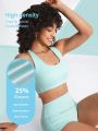 SHEIN Leisure Yoga Bra Top For Women, Quick Dry, Cross Strap, Push Up, Open Back, Sleeveless Sports Tank Top